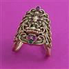 Antique Temple Ring with Matte Gold Plating