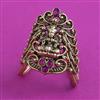 Antique Temple Ring with Matte Gold Plating