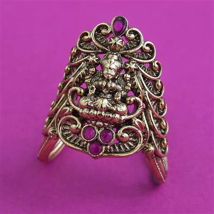 Antique Temple Ring with Matte Gold Plating