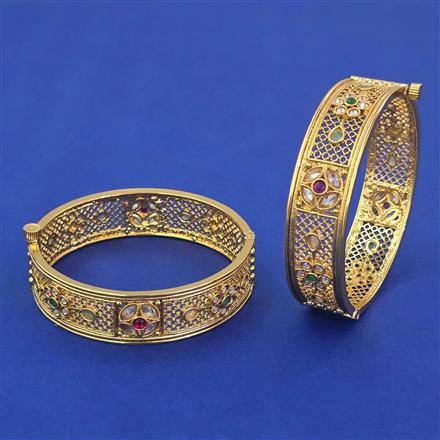 Antique 2 Pc Openable Bangles with Gold Plating