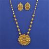 Antique Plain Gold Pendant Set with Matte Gold Plating