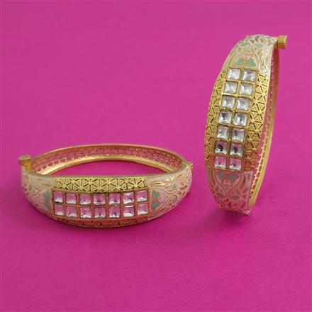 Antique Meenakari Bangles with Matte Gold Plating