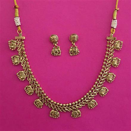 Antique Animal Necklace with Matte Gold Plating