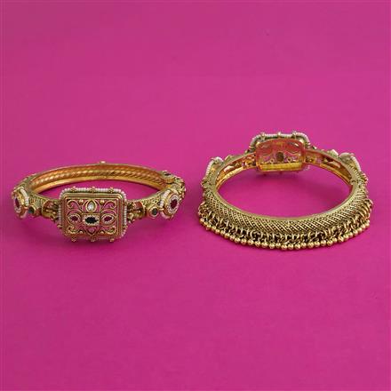 Antique Pearl Bangles with Matte Gold Plating