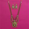 Antique Long Necklace with Matte Gold Plating