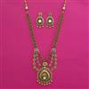 Antique Long Necklace with Matte Gold Plating