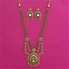 Antique Long Necklace with Matte Gold Plating