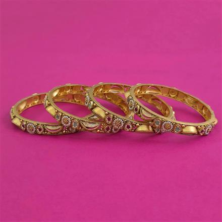 Antique Meenakari Bangles with Matte Gold Plating