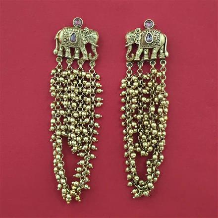 Antique Animal Earring with Matte Gold Plating