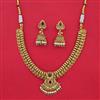 Antique Pearl Necklace with Matte Gold Plating