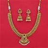 Antique Pearl Necklace with Matte Gold Plating