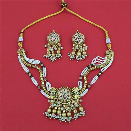 Antique Ashtapailu Necklace with Gold Plating
