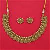 Antique Plain Gold Necklace with Matte Gold Plating