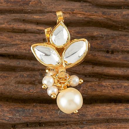 Kundan Pressing Nose Ring With Gold Plating