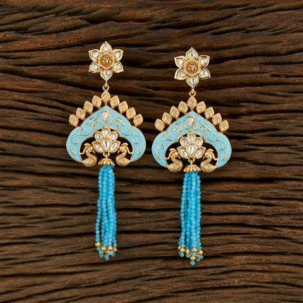 Kundan Peacock Earring With Gold Plating