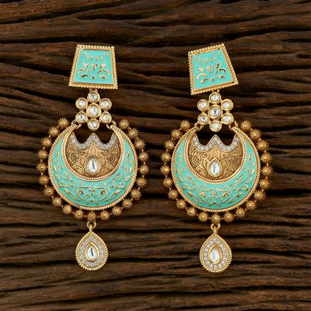 Kundan Chand Earring With Gold Plating