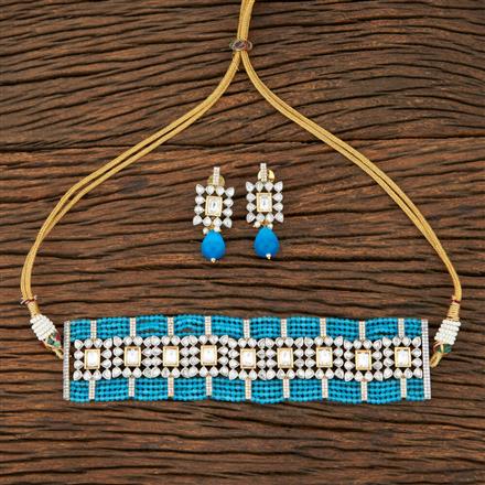 Kundan Choker Designer Necklace With 2 Tone Plating