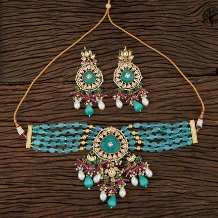 Kundan Choker Designer Necklace With Gold Plating