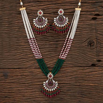 Kundan Mala Designer Pendant set With 2 Tone Plating