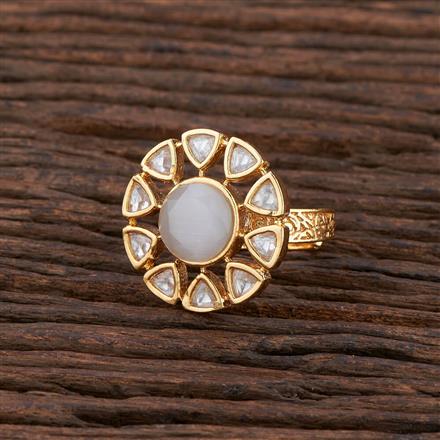 Kundan Classic Ring With Gold Plating