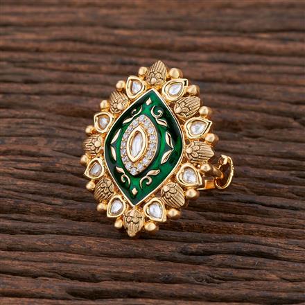 Kundan Classic Ring With Gold Plating
