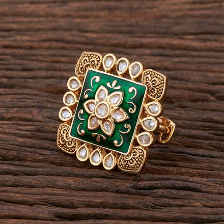 Kundan Classic Ring With Gold Plating