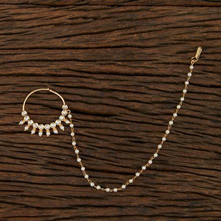 Kundan Pressing Nose Ring With Gold Plating