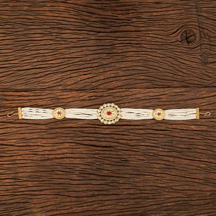 Kundan Moti Shishful With Matte Gold Plating