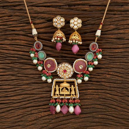 Kundan Designer Necklace With Gold Plating
