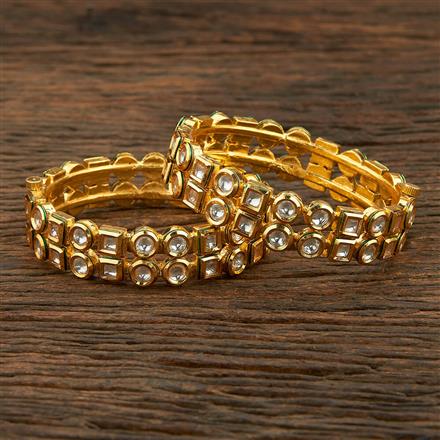 Kundan Openable Bangles With Gold Plating