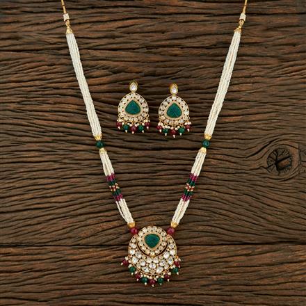 Kundan Mala Pendant Set With Gold Plating