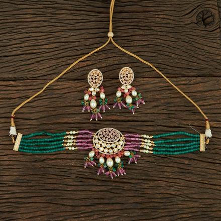 Kundan Choker Necklace With Gold Plating