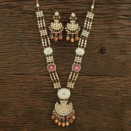 Kundan Long Necklace With Gold Plating