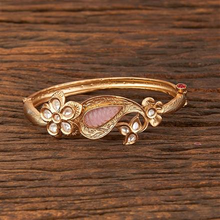 Kundan Openable Kada With Gold Plating