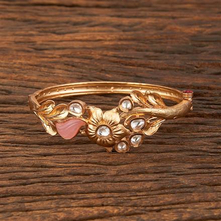 Kundan Openable Kada With Gold Plating