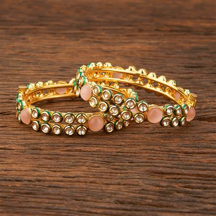 Kundan Openable Bangles With Gold Plating