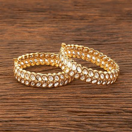 Kundan Openable Bangles With Gold Plating