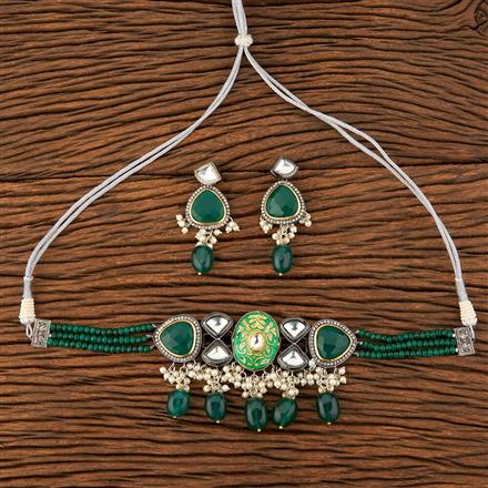 Kundan Choker Necklace With 2 Tone Plating