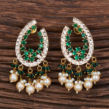 Kundan Chand Earring With Gold Plating