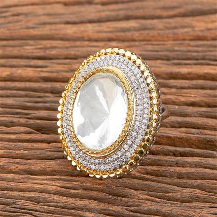 Kundan Adjustable Ring With Gold Plating