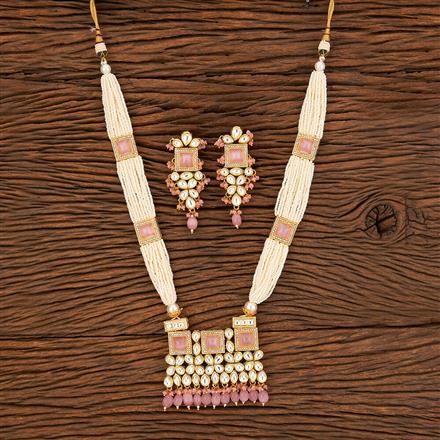 Kundan Monalisa Stone Pendant Set With Gold Plating