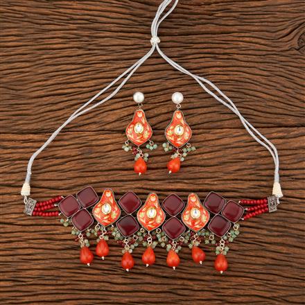 Kundan Choker Necklace With 2 Tone Plating Plating