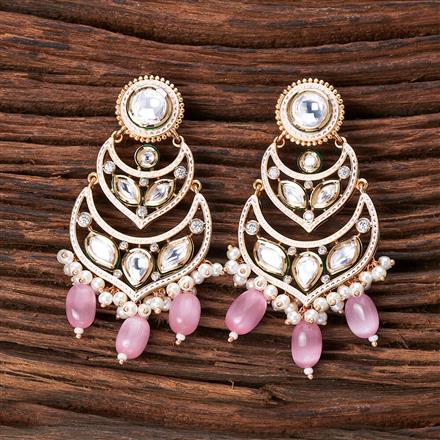 Kundan Chand Earring With Gold Plating