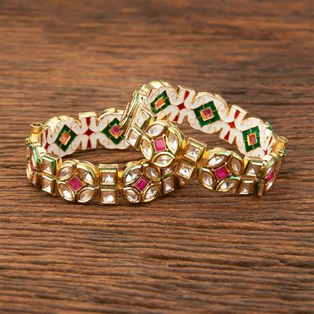 Kundan Meenakari Bangles With Gold Plating