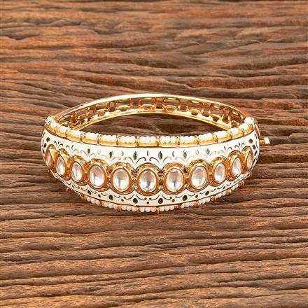 Kundan Openable Kada With Gold Plating