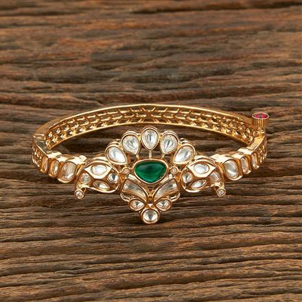 Kundan Openable Kada With Gold Plating