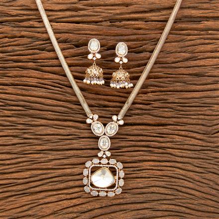 Kundan Classic Chain Pendant With Rose Gold Plating