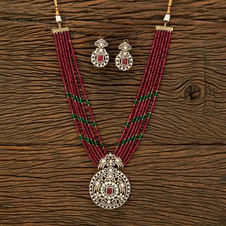 Kundan Mala Pendant Set With 2 Tone Plating