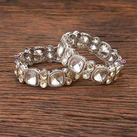 Kundan Openable Bangles With 2 Tone Plating