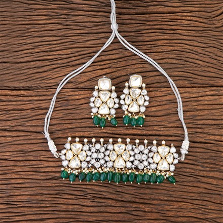 Kundan Designer Necklace With 2 Tone Plating